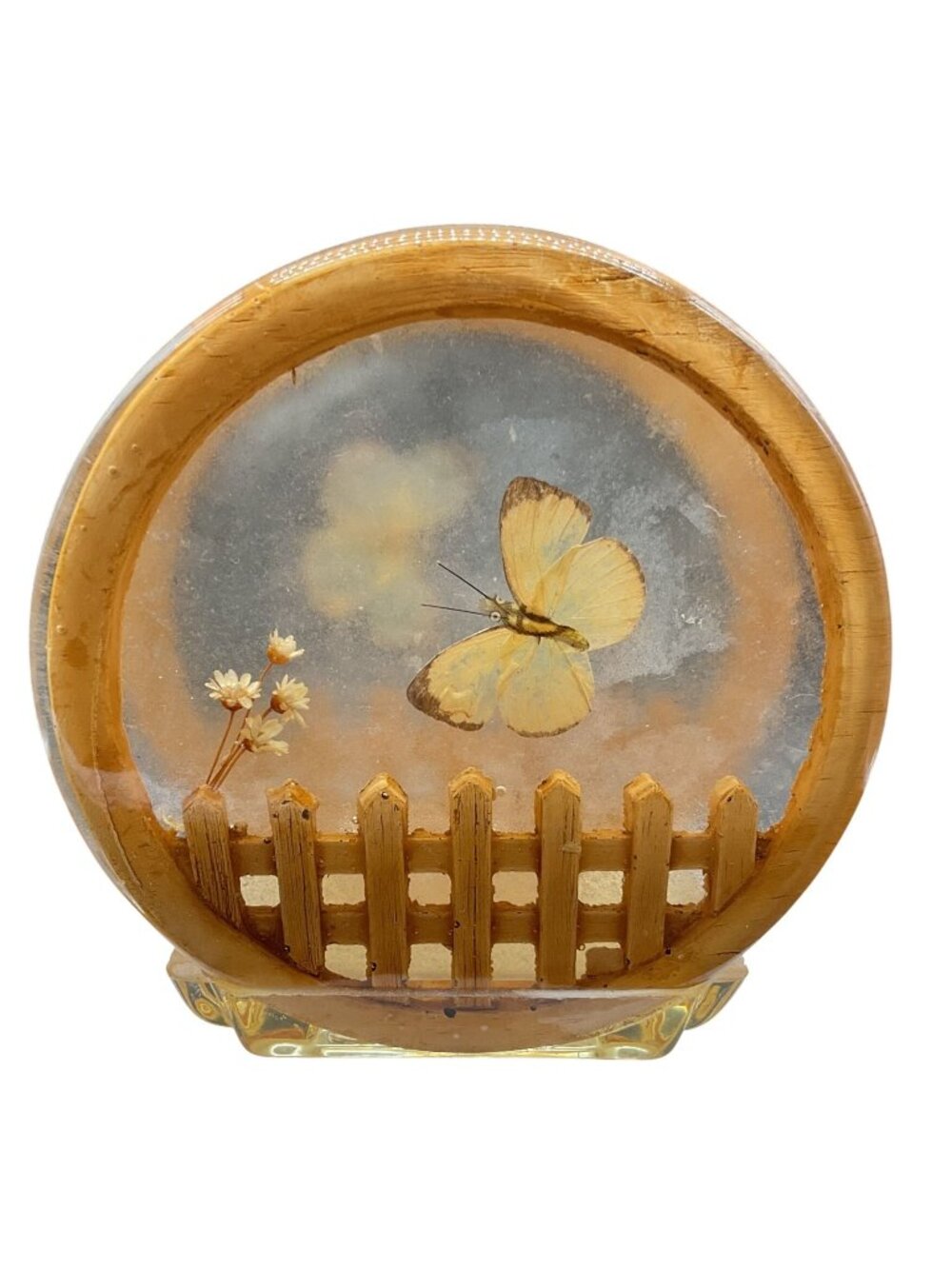 Vtg Resin Napkin Holder With Butterfly & Floral Design By Gamut Design Retro 5"